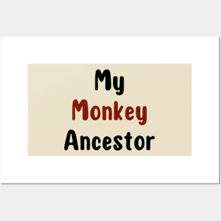 My Monkey Ancestor | A Playful and Informative Illustration of Primate Evolution Posters and Art